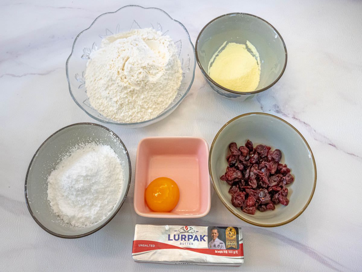 蔓越莓奶酥餅干食譜│烘焙新手也能輕鬆上手！酥、香、脆，當下午茶、點心都適合~~