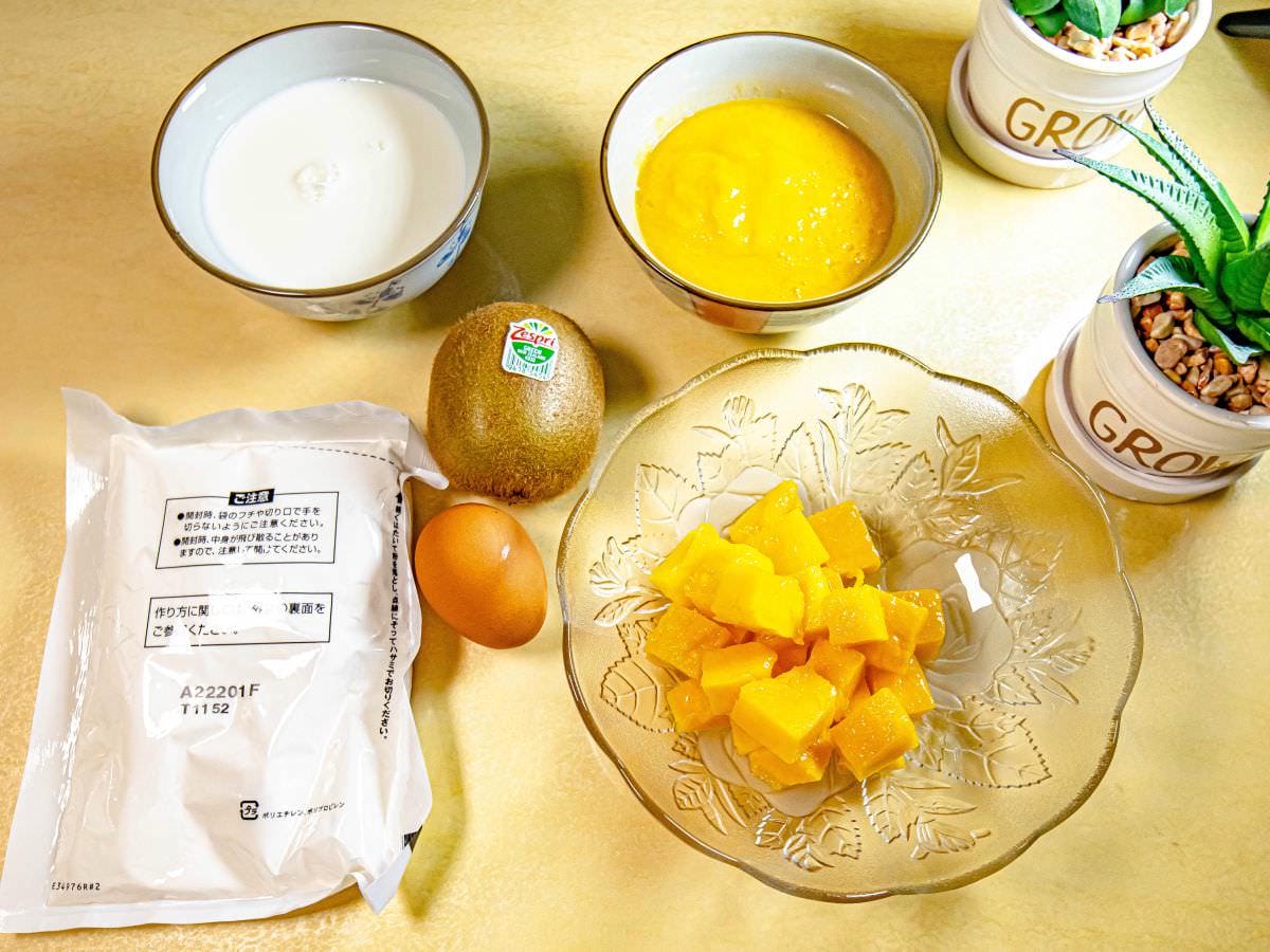 芒果鬆餅食譜│夏季限定，超簡單，只要15分鐘就能完成，只要平底鍋或是電烤盤就能完成做唷！